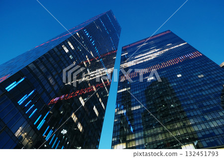 Modern skyscrapers against the background of a blue sky 132451793