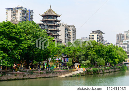 A beautiful cityscape of Chengdu, Sichuan, China A beautiful cityscape of Chengdu, Sichuan, China 132451985