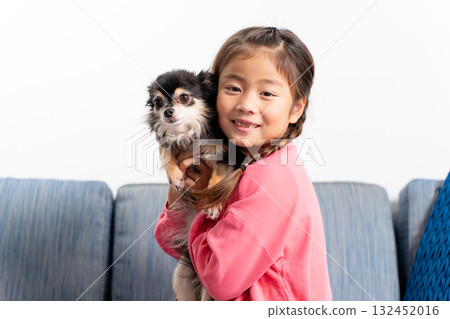 Girl and dog Chihuahua 132452016
