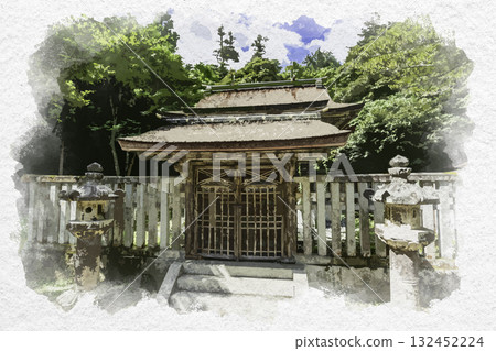 鳥取縣鳥取市鳥取東照宮唐門水彩畫 鳥取縣鳥取市鳥取東照宮唐門水彩畫 132452224