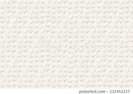 Watercolor illustration of warm off-white knitted fabric. 132452257