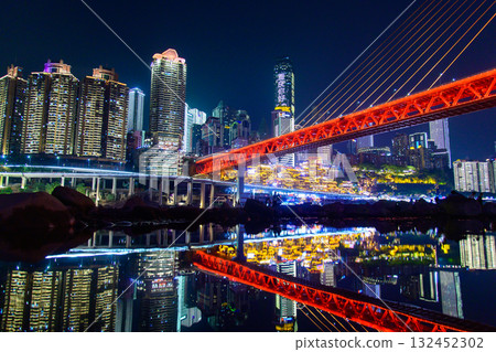 A beautiful night view of Hongyadong in Chongqing, China A beautiful night view of Hongyadong in Chongqing, China 132452302