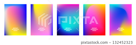 Vibrant abstract gradient design poster collection. Vector illustration Vibrant abstract gradient design poster collection. Vector illustration 132452323
