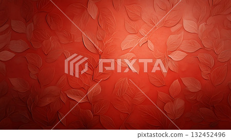 Elegant Red Leaf Pattern for Background Use in Floral, Nature, or Textured Designs 132452496