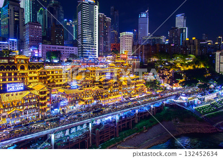 The beautiful and shining night view of Chongqing, China 132452634