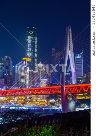 The beautiful and shining night view of Chongqing, China 132452643