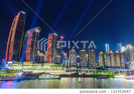 The beautiful and shining night view of Chongqing, China The beautiful and shining night view of Chongqing, China 132452647