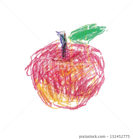 Crayon's poorly drawn fruit illustration_apple Crayon's poorly drawn fruit illustration_apple 132452775
