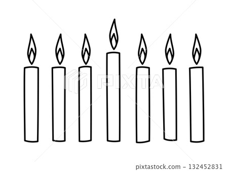Happy Hanukkah candles icon. Holiday object in cartoon style. Happy Hanukkah candles icon. Holiday object in cartoon style. 132452831