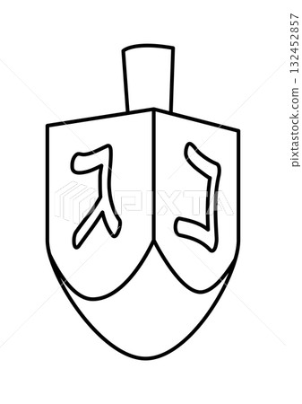 Happy Hanukkah dreidel icon. Holiday object in cartoon style. 132452857