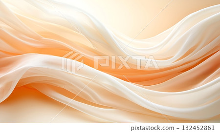 Soft Flowing Fabric in Warm Shades Creating an Ethereal and Serene Atmosphere 132452861