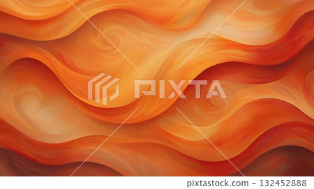 Abstract swirls of warm orange colors with fluid motion for artistic backgrounds and designs 132452888