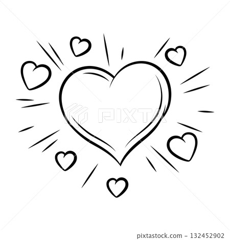 Valentine cartoon heart. Romantic speech bubble in comic style. Love greeting card. Valentine cartoon heart. Romantic speech bubble in comic style. Love greeting card. 132452902