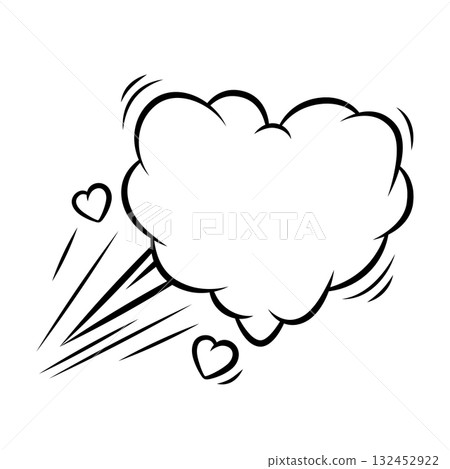 Valentine cartoon cloud heart. Romantic speech bubble in comic style. Love greeting card. Valentine cartoon cloud heart. Romantic speech bubble in comic style. Love greeting card. 132452922