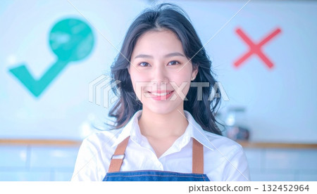 Portfolio of a young woman in a white shirt Portfolio of a young woman in a white shirt 132452964