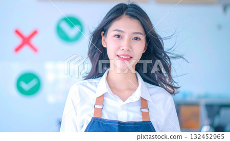 Portfolio of a young woman in a white shirt Portfolio of a young woman in a white shirt 132452965