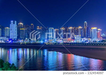 The beautiful and shining night view of Chongqing, China The beautiful and shining night view of Chongqing, China 132454097