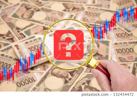 Question marks (questions about asset management, stock investment, and investment trusts) 132454472