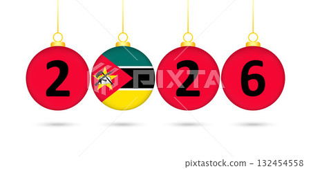 Mozambique Flag Christmas Balls 2026 Decoration. 132454558