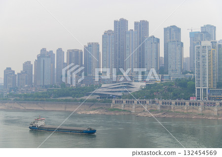 A view of the Yangtze River flowing through Chongqing, China A view of the Yangtze River flowing through Chongqing, China 132454569