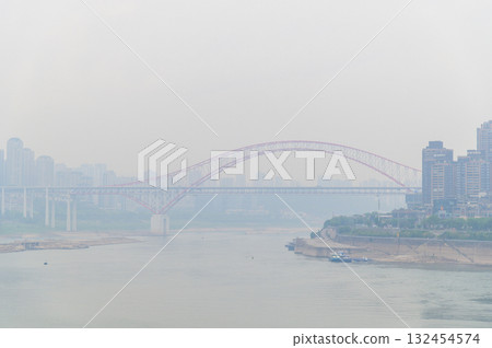 A view of the Yangtze River flowing through Chongqing, China A view of the Yangtze River flowing through Chongqing, China 132454574