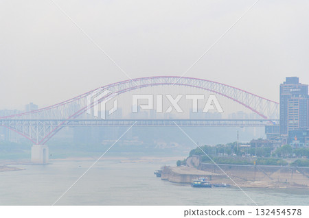 A view of the Yangtze River flowing through Chongqing, China A view of the Yangtze River flowing through Chongqing, China 132454578