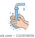 用水洗手的插圖 132454656