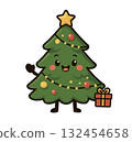 卡通聖誕樹與禮物 132454658
