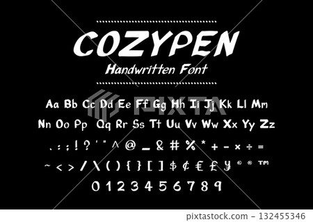 Handwritten font 132455346