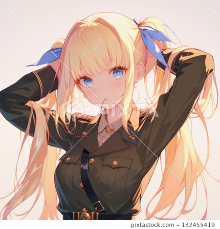 Girl in military uniform Girl in military uniform 132455419