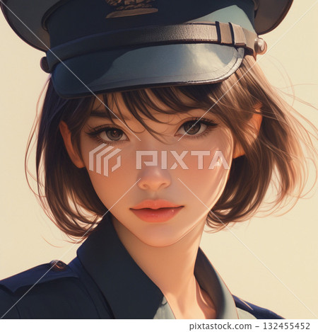 Girl in military uniform Girl in military uniform 132455452
