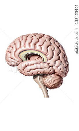 Internal Brain Structures in Cross-Sectional View 132455495