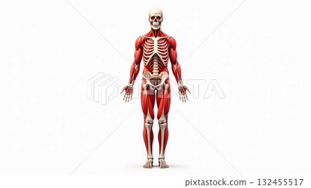 Full Human Musculoskeletal System with Muscle Overlay Full Human Musculoskeletal System with Muscle Overlay 132455517