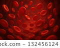 Red blood cells flow through blood vessel, creating dynamic and vibrant scene. image captures essence of circulation and vitality 132456124