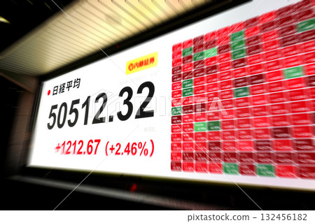 Tokyo cityscape in Japan, first time to surpass 50,000 yen, Nikkei average stock price 50,512 yen 32 sen, stock price/closing price = 27th, Nihonbashi Kabutocho Tokyo cityscape in Japan, first time to surpass 50,000 yen, Nikkei average stock price 50,512 yen 32 sen, stock price/closing price = 27th, Nihonbashi Kabutocho 132456182