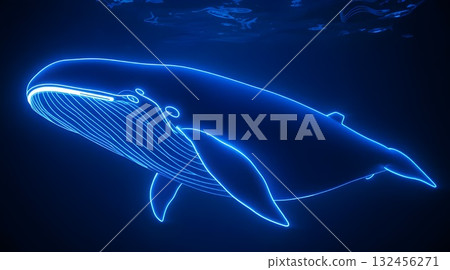 Blue Wheel swimming underwater illustration in blue ocean. 132456271