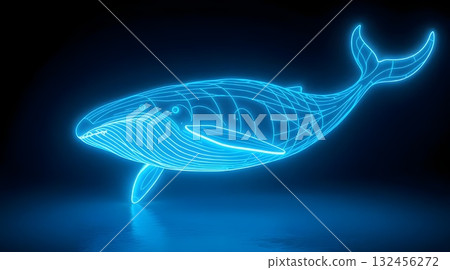 Blue Wheel swimming underwater illustration in blue ocean. 132456272