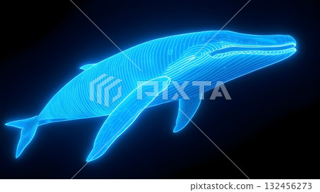 Blue Wheel swimming underwater illustration in blue ocean. 132456273