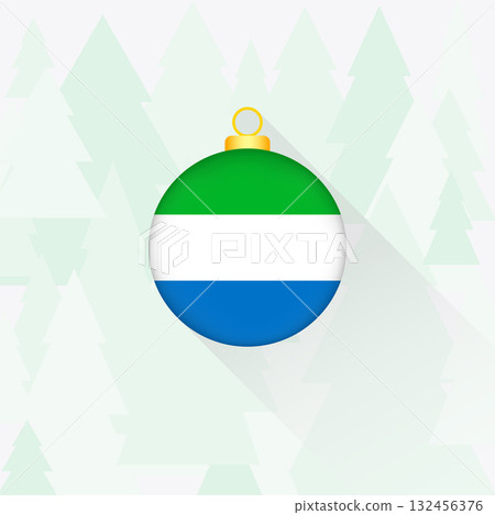 Sierra Leone National Flag Christmas Decoration. 132456376