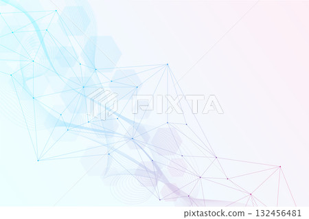 Health care or medical abstract background with hexagons, lines and dots. Scientific innovation banner template concept. Biology and pharmaceutical technology background. Vector illustration. Health care or medical abstract background with hexagons, lines and dots. Scientific innovation banner template concept. Biology and pharmaceutical technology background. Vector illustration. 132456481
