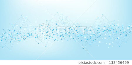 Molecular structure and genetic engineering, atom, neural network, neurons, DNA molecule. Scientific research concept for healthcare, medical, technology, chemistry, science template presentation 132456499