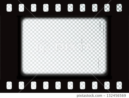 Frame film old video cinematic vintage movie border transparent retro reel 132456569