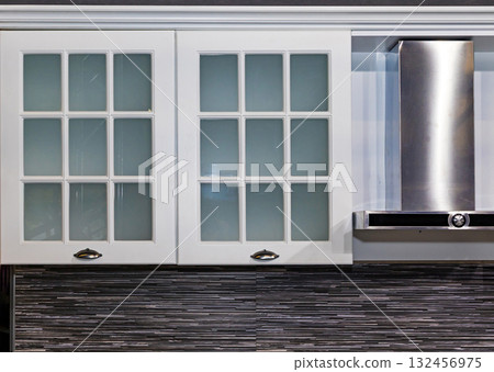 Modern kitchen with air duct 132456975