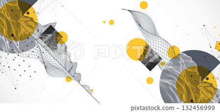 Modern science and technology background. Abstractwireframe art. Vector. Modern science and technology background. Abstractwireframe art. Vector. 132456999