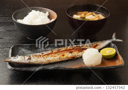 Grilled saury set meal Grilled saury set meal 132457342