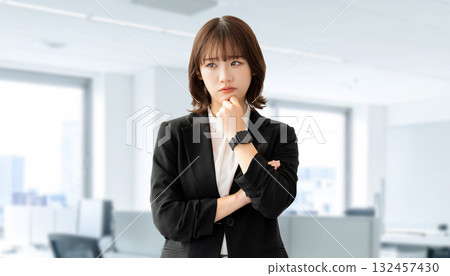 A young woman/businesswoman thinking A young woman/businesswoman thinking 132457430