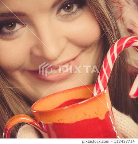 Woman with christmas sweets Woman with christmas sweets 132457734