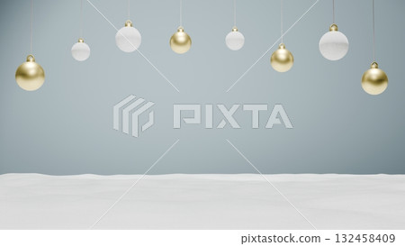 Holiday ornaments and glitter snow 132458409