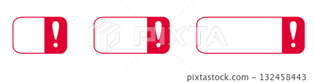 Exclamation icon frames in red and white design Exclamation icon frames in red and white design 132458443