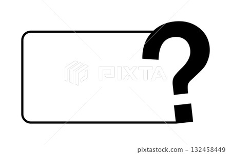 Mysterious question mark inside a rectangular frame 132458449